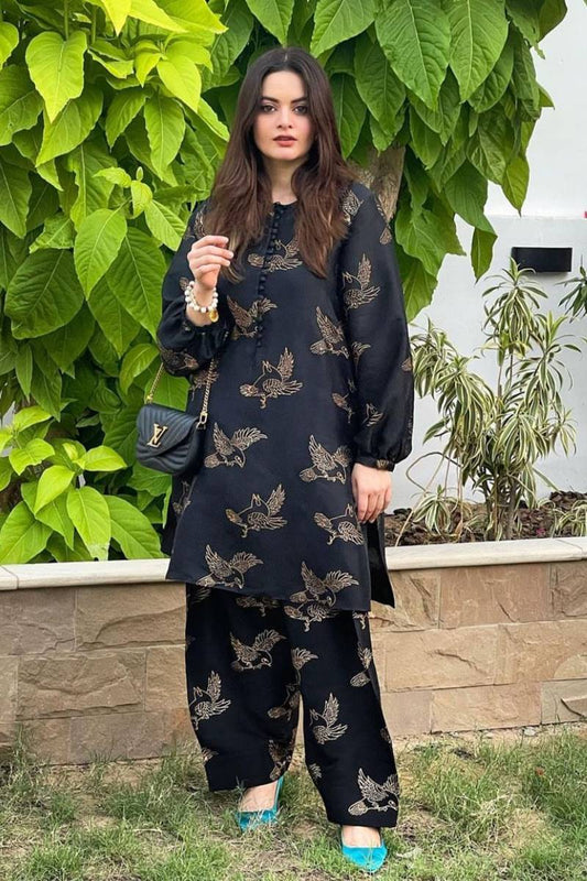 Printed Airjet Viscose Silk Two Piece FCC-1090