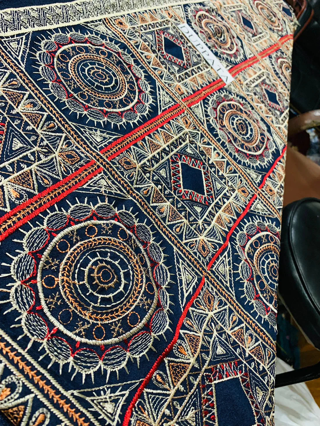 Blue Embroidered Karandi Three Piece Winter Collection FCC-189