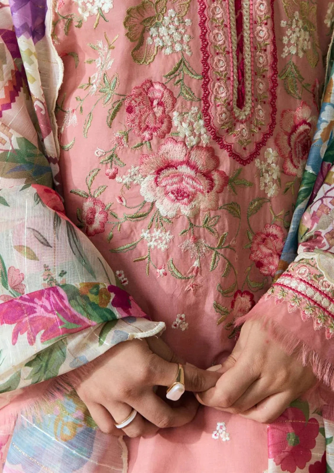 Bin Ilyas Embroidered Three Piece Dhanak D-150