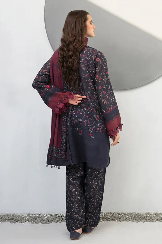 Baroque 3 Piece Printed Khaddar D-801