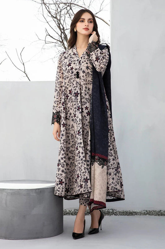 Baroque Three Piece Printed Khaddar D-800