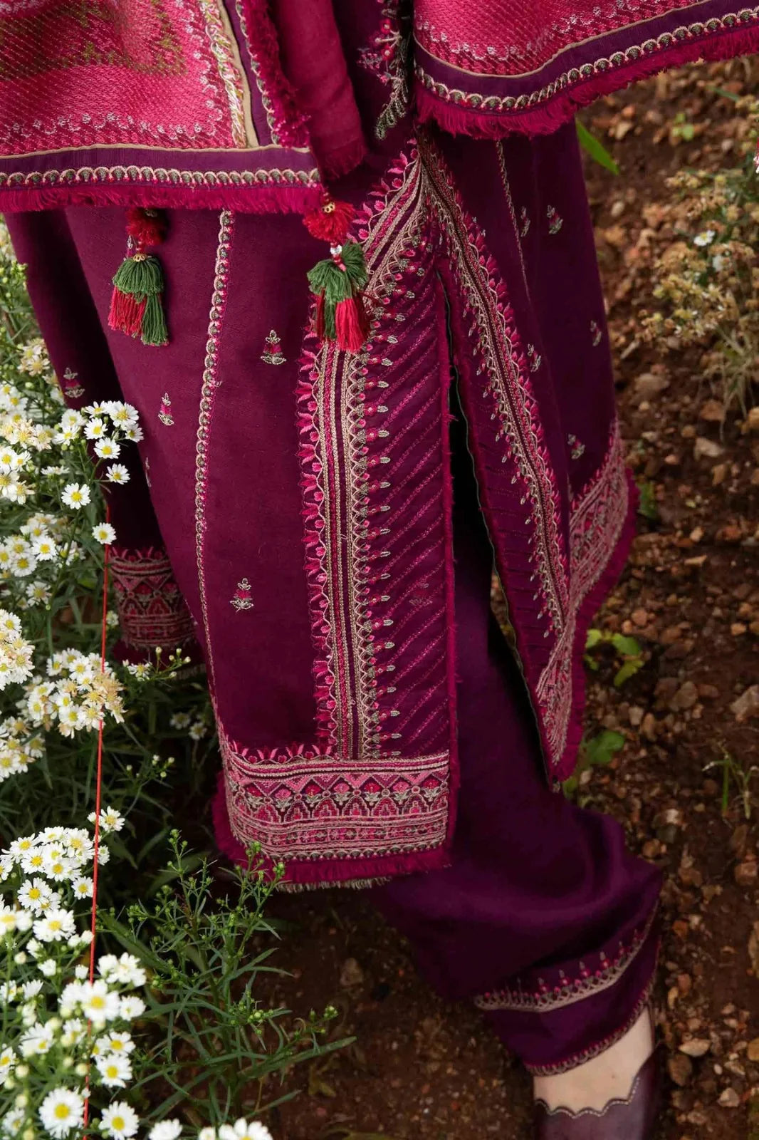 Zara Shahjahan Three Piece Embroidered Dhanak - COCO-97