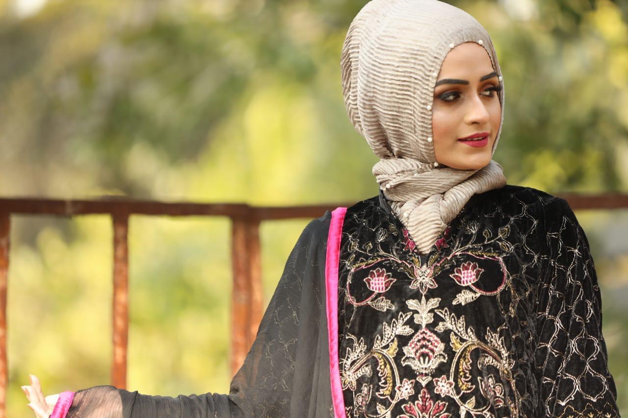 7006 Embroidered Velvet Dress