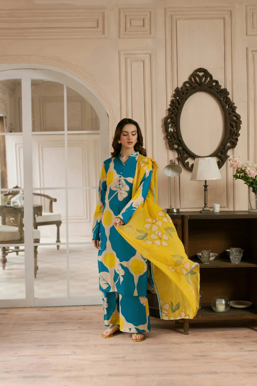 Shamoz Three Piece Printed Silk Airjet FCC-160