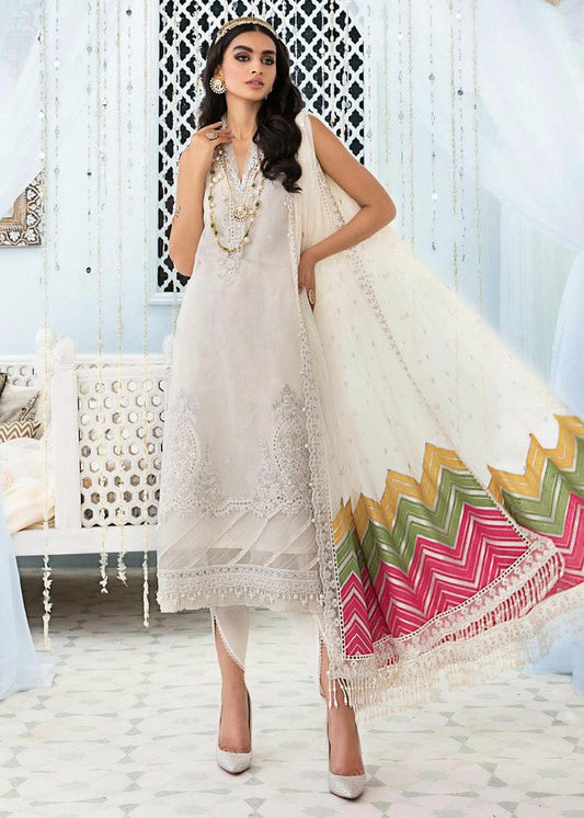 Organza 3 Piece Embroidered Linen Inner with Wedding Shirt - MB-01