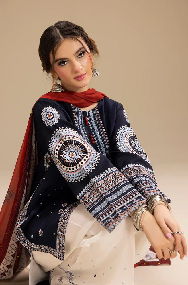 Sapphire Embroidered Dhanak Three Piece SPW-934