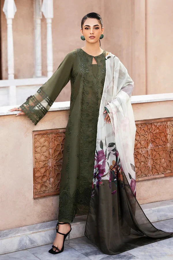 EID COLLECTION Izel Embroidered Lawn 3 Piece Suit D/26
