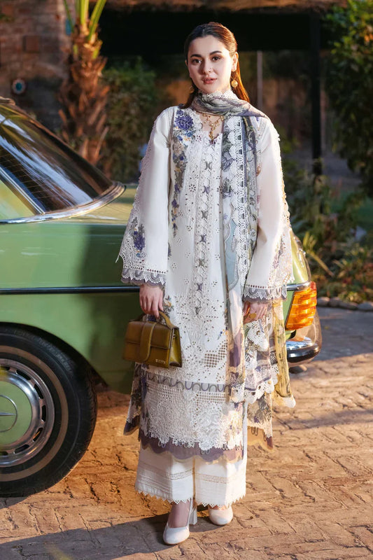 Chikenkari Qalamkar Embroidered 3 Piece Lawn Suit QL-1030