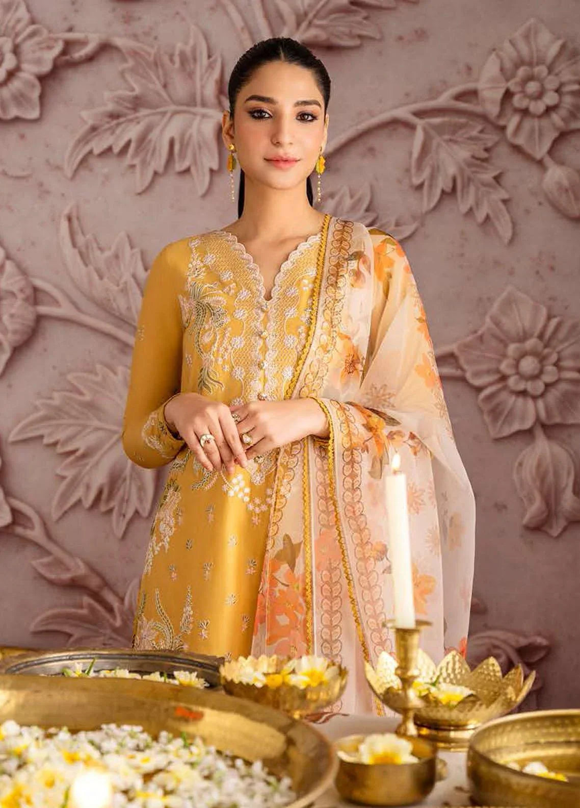 Cross Stitch Embroidered Lawn 3 Piece Suit CS-15