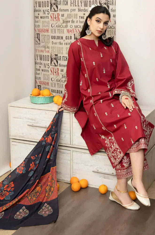 Urge Embroidered Dhanak 3 Piece UR-696