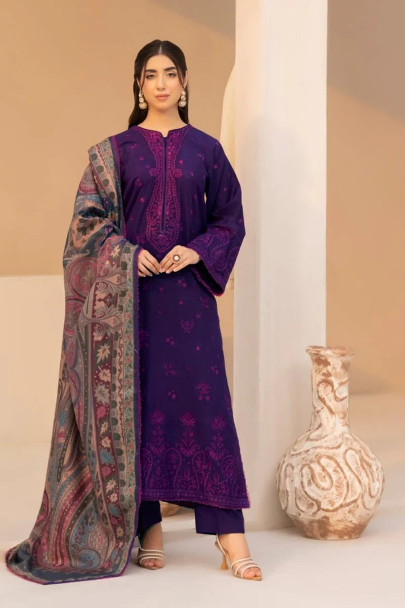 Mohagni Embroidered Three Piece Dhanak D-133