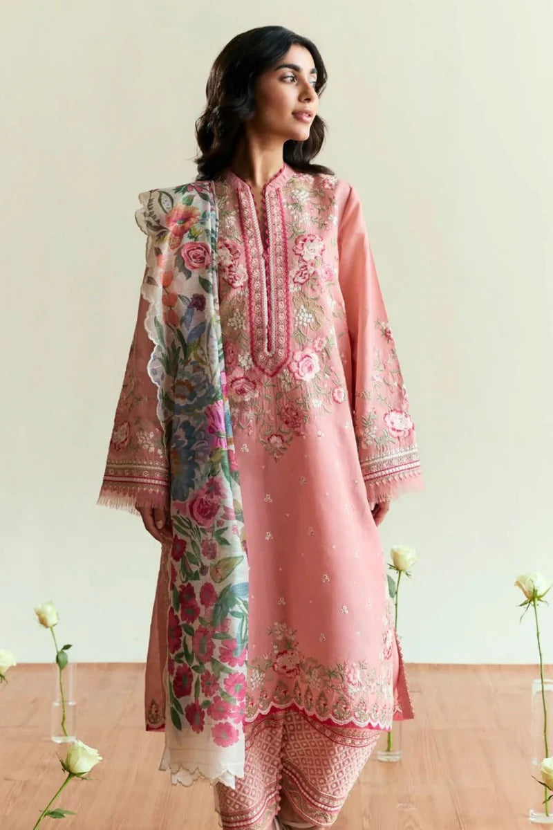 Bin Ilyas Embroidered Three Piece Dhanak D-150