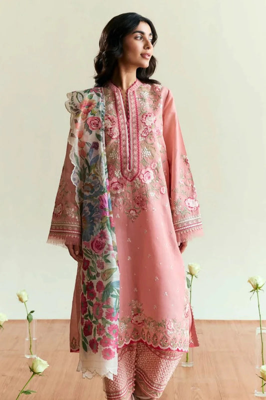 Bin Ilyas Embroidered Three Piece Dhanak D-150