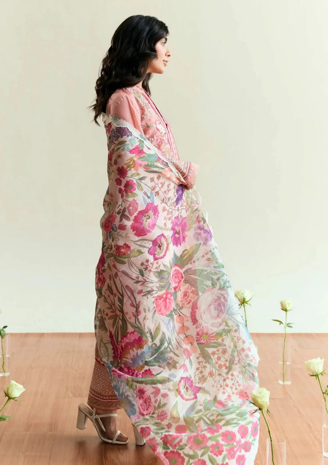 Bin Ilyas Embroidered Three Piece Dhanak D-150