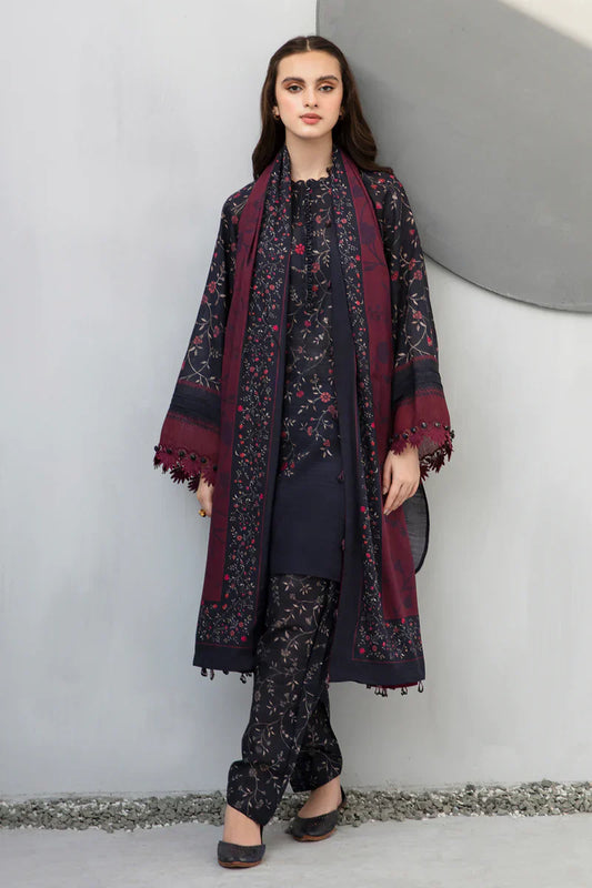 Baroque 3 Piece Printed Khaddar D-801