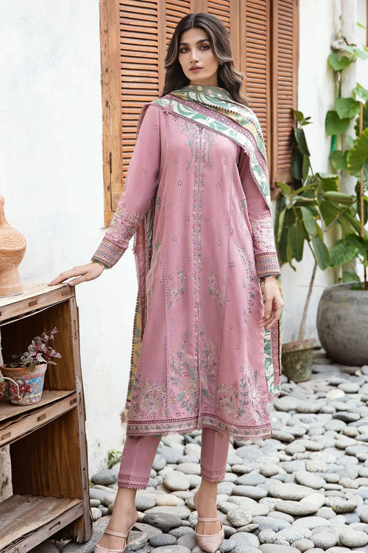Chikenkari jazmin Embroidered Lawn Three Piece D/1015