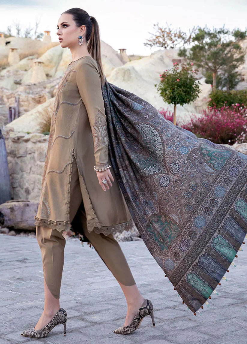 Maria B Embroidered 3 Piece Lawn Suit MB-846 Chiku