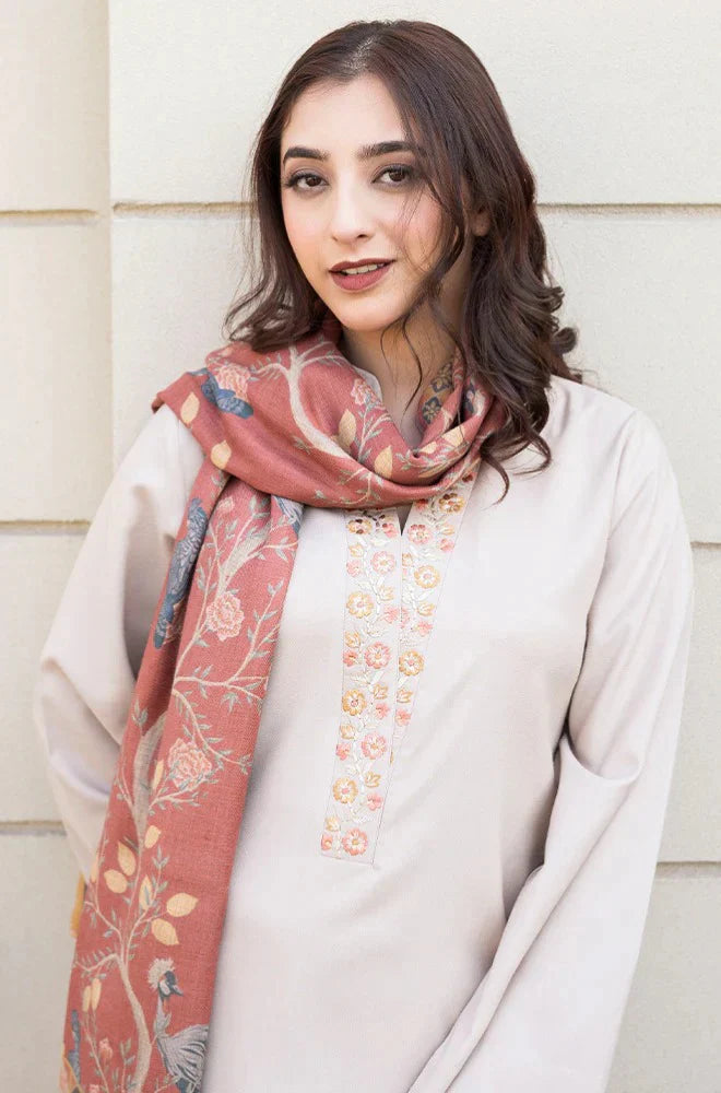 Off White Three Piece Dhanak FCC-189