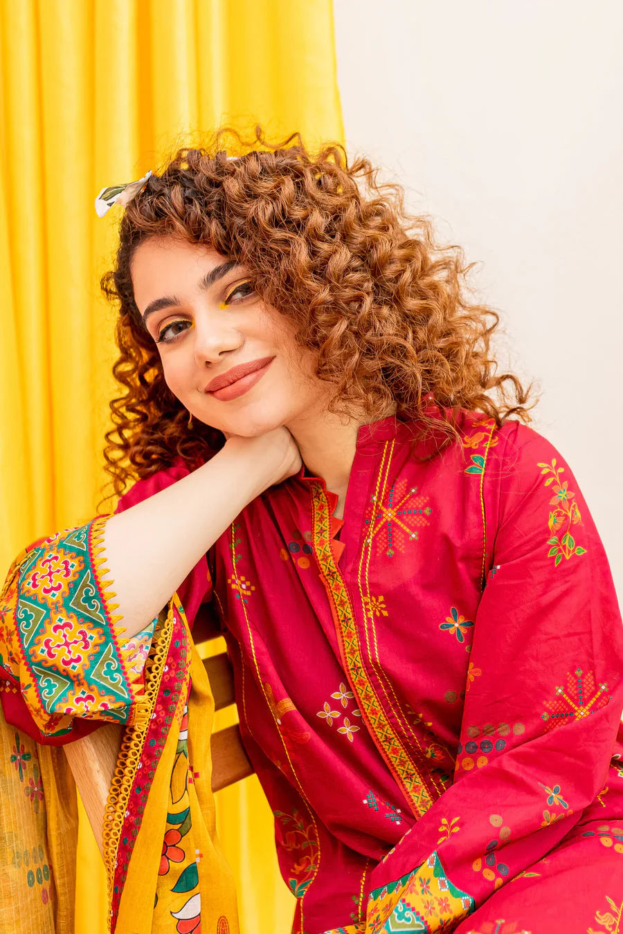 Batik Embroidered Dhanak Three Piece (BT-01)