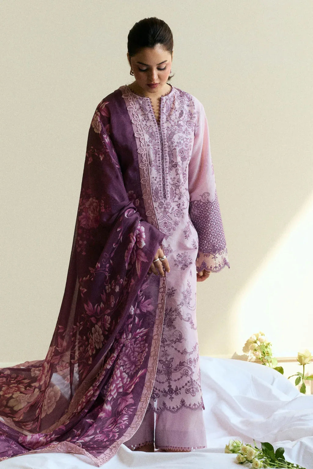Zarashahjhan Embroidered Dhanak 3 Piece COCO-1577