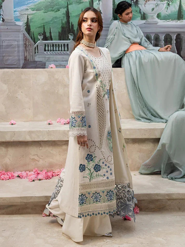 Chikenkari Qalamkar Embroidered Lawn 3 Piece Suit QL-1024