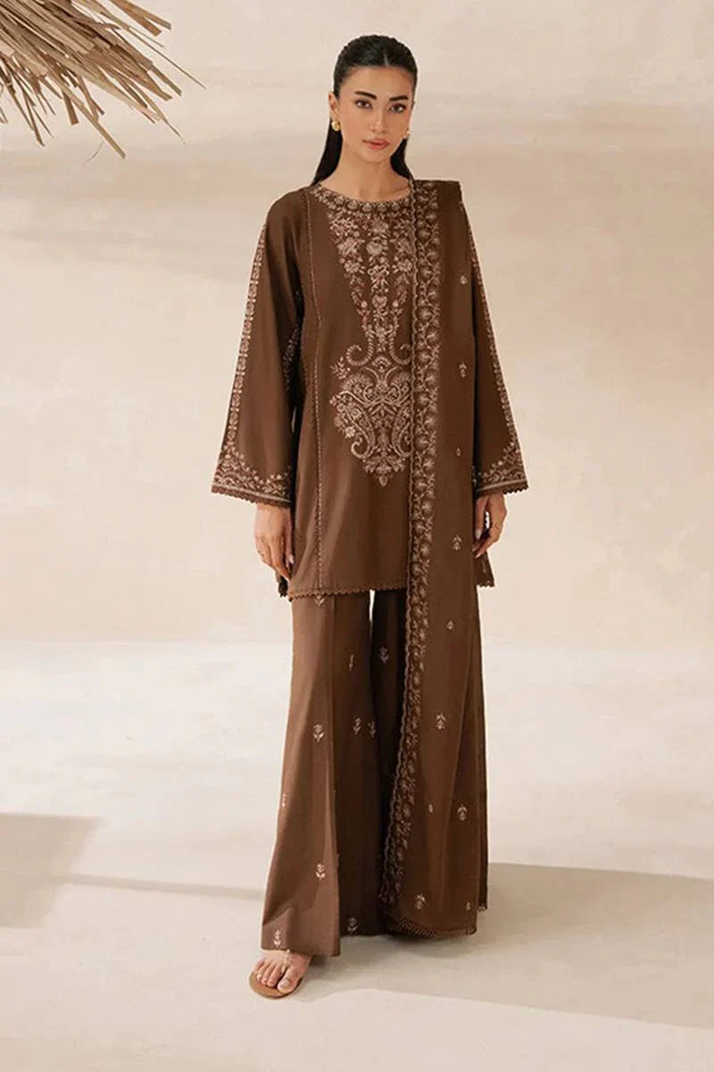 Beechtree Embroidered Dhanak 3 Piece D-70