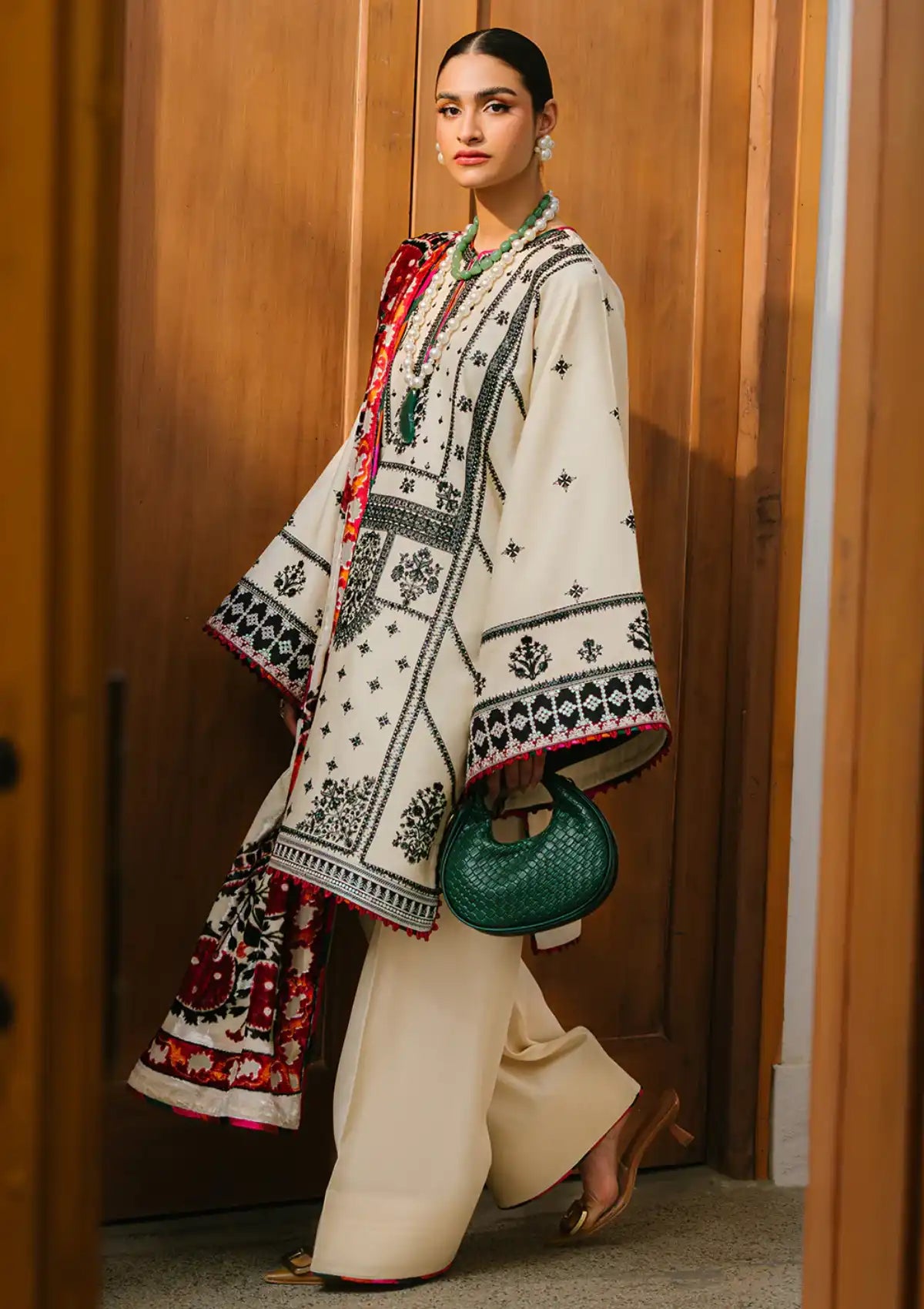 BIN ILYAS Embroidered lawn Three Piece D/24