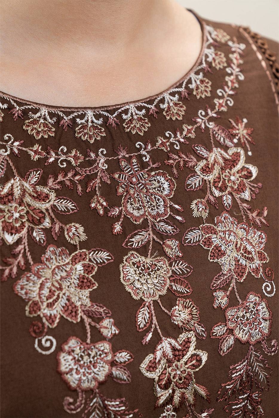 Beechtree Embroidered Dhanak 3 Piece D-70