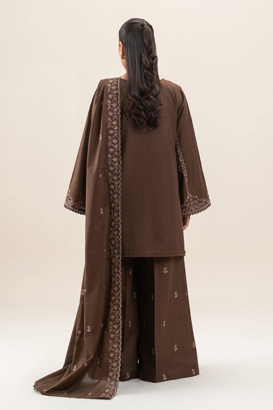 Beechtree Embroidered Dhanak 3 Piece D-70