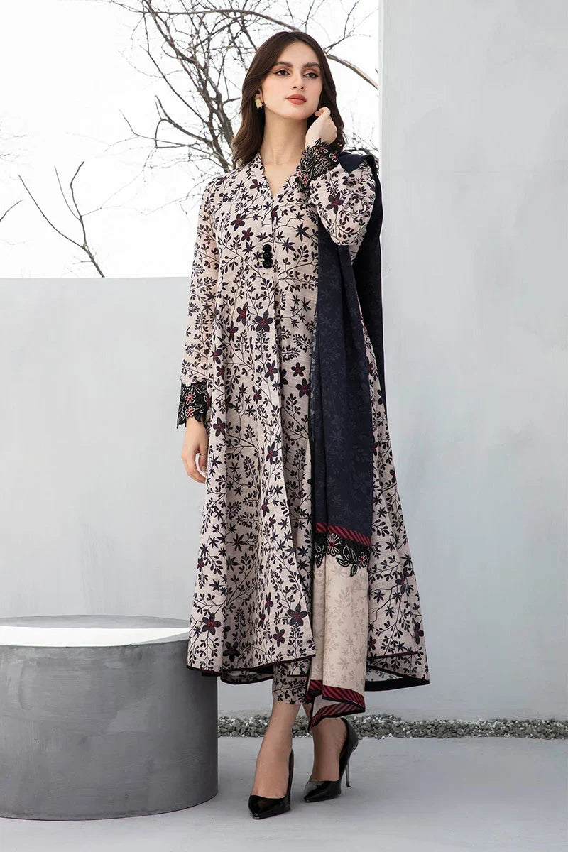 Baroque Three Piece Printed Khaddar D-800