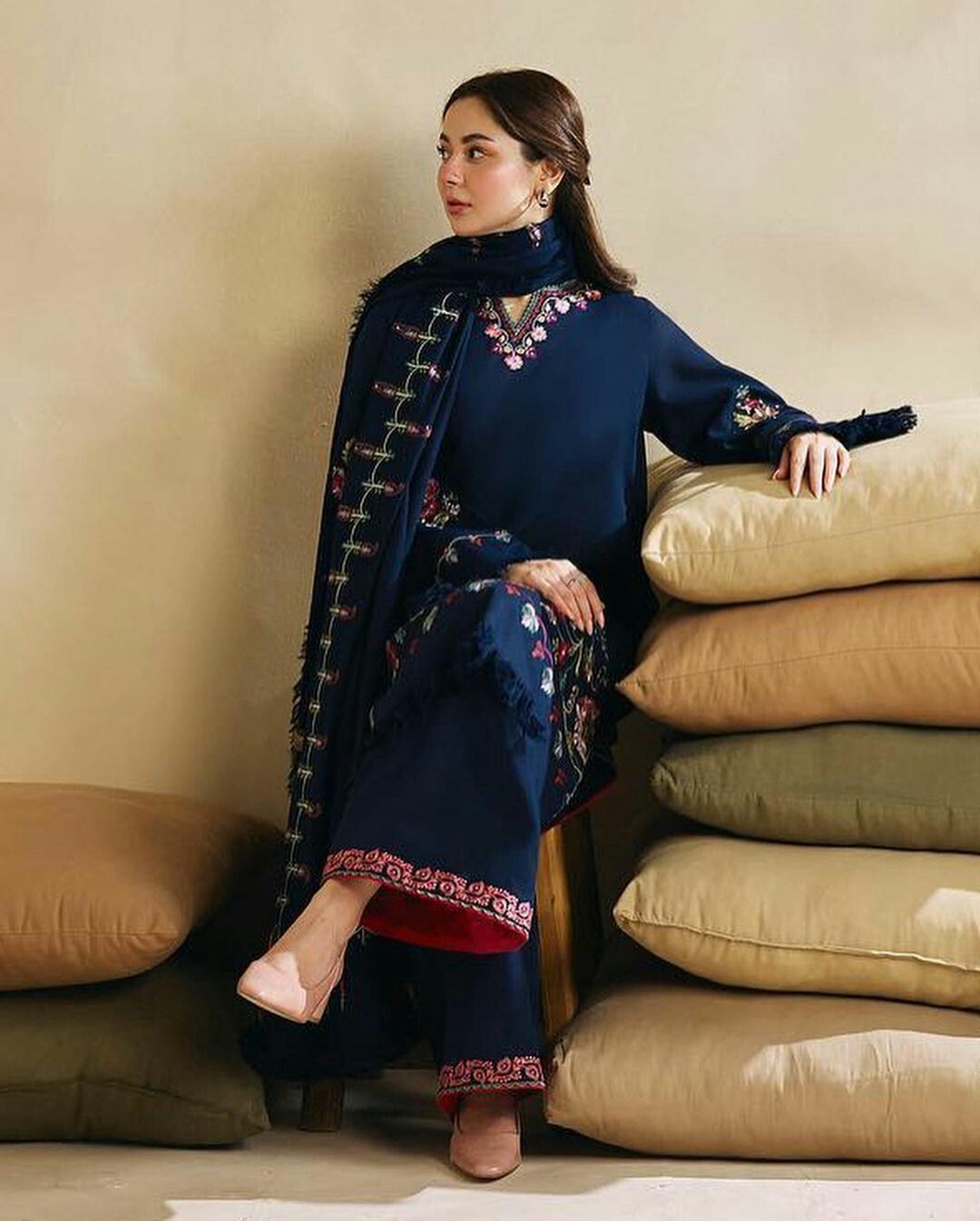 Zara Shah Jhan Embroidered Dhanak 3 Piece ZSJ-15 Blue