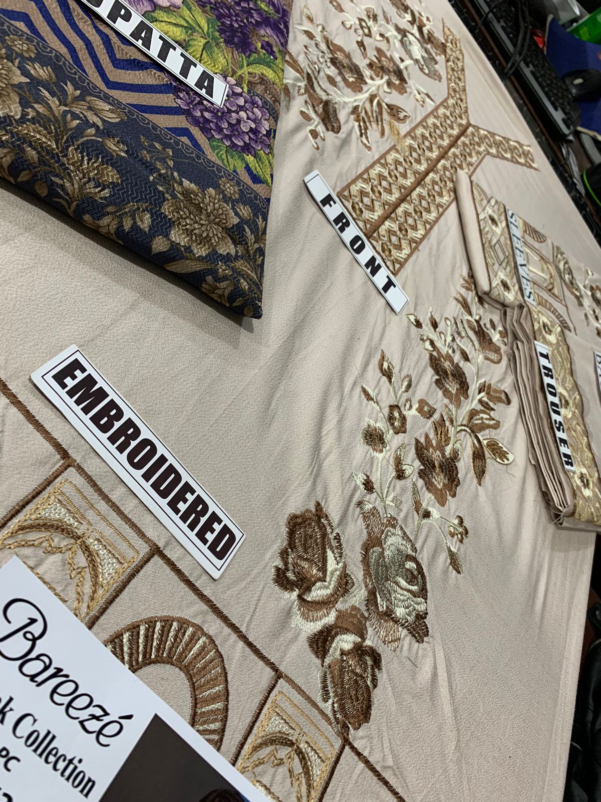 Anaya Dusky Rose 3 Piece Embroidered Dhanak - Winter Collection