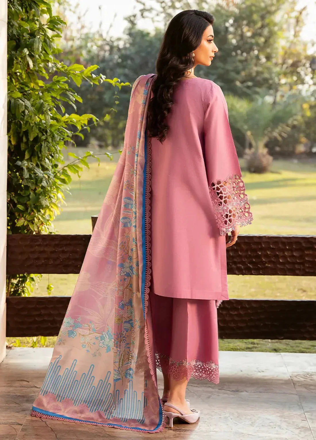 Binilyas Embroidered Dhanak 3 Piece D-143