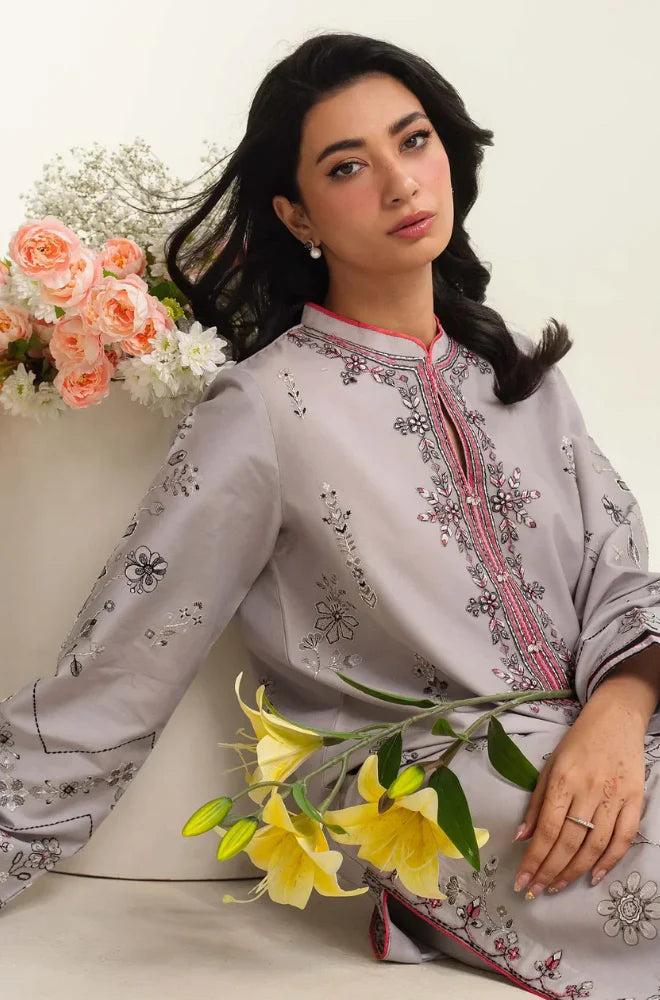 Zara Shahjahan 3 Piece Embroidered Dhanak COCO-710