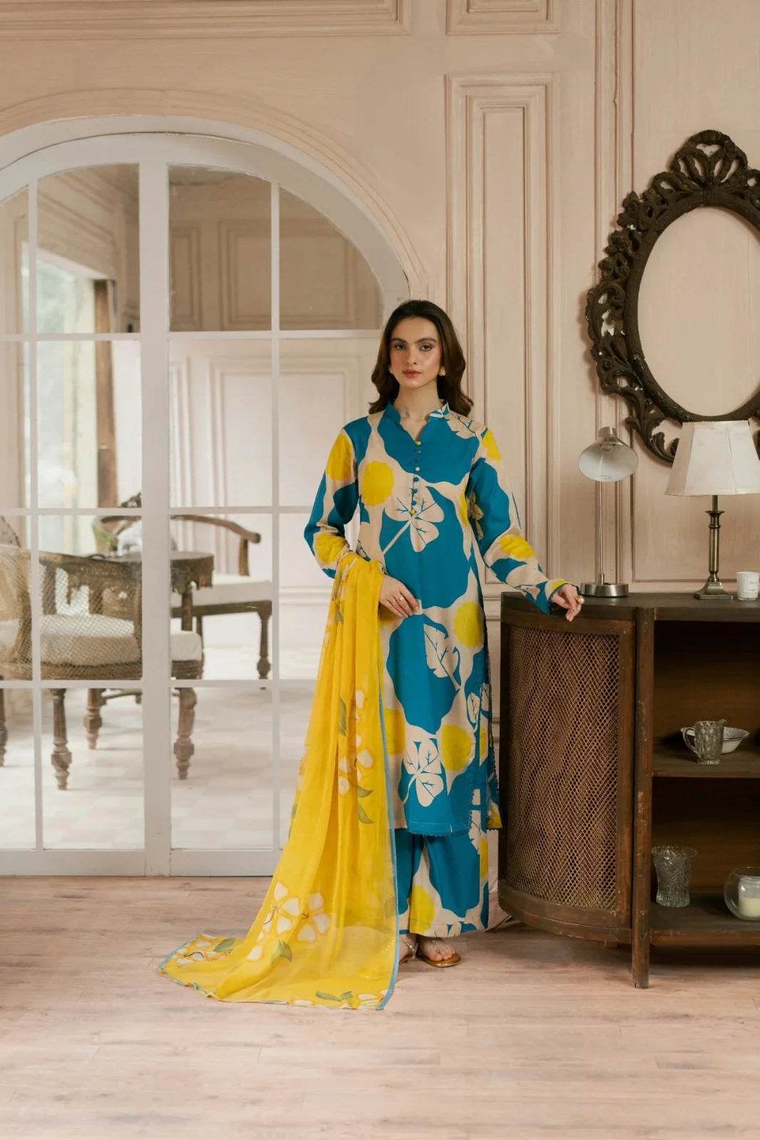 Shamoz Three Piece Printed Silk Airjet FCC-160