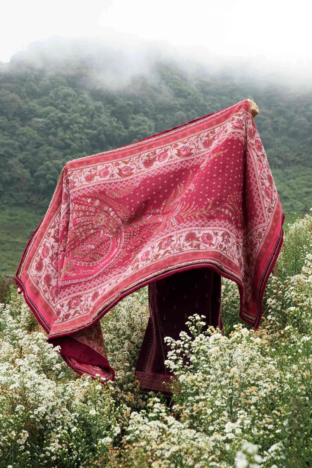 Zara Shahjahan Three Piece Embroidered Dhanak - COCO-97