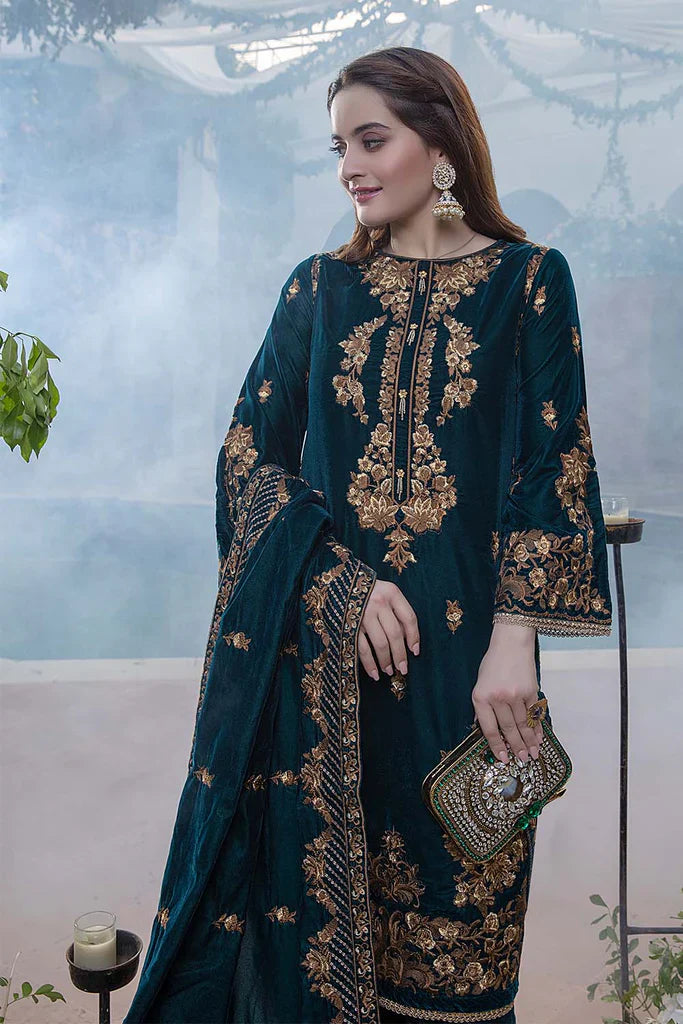 ZINC Embroidered Velvet 3 piece With Velvet Shawl Winter Collection FCC ZC-114