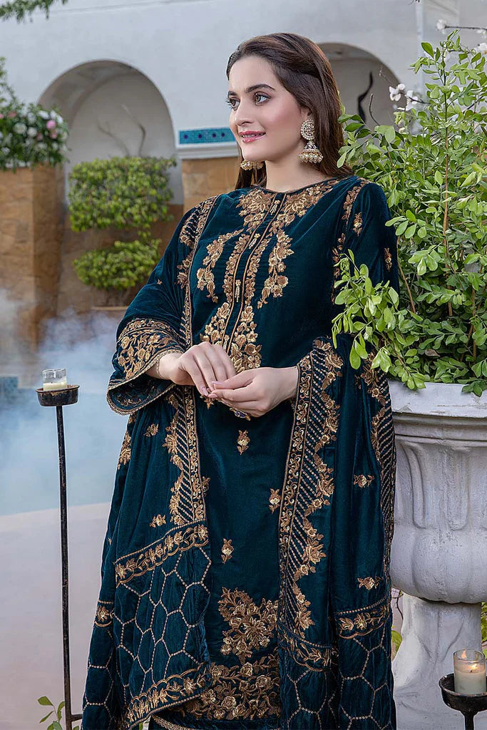 ZINC Embroidered Velvet 3 piece With Velvet Shawl Winter Collection FCC ZC-114