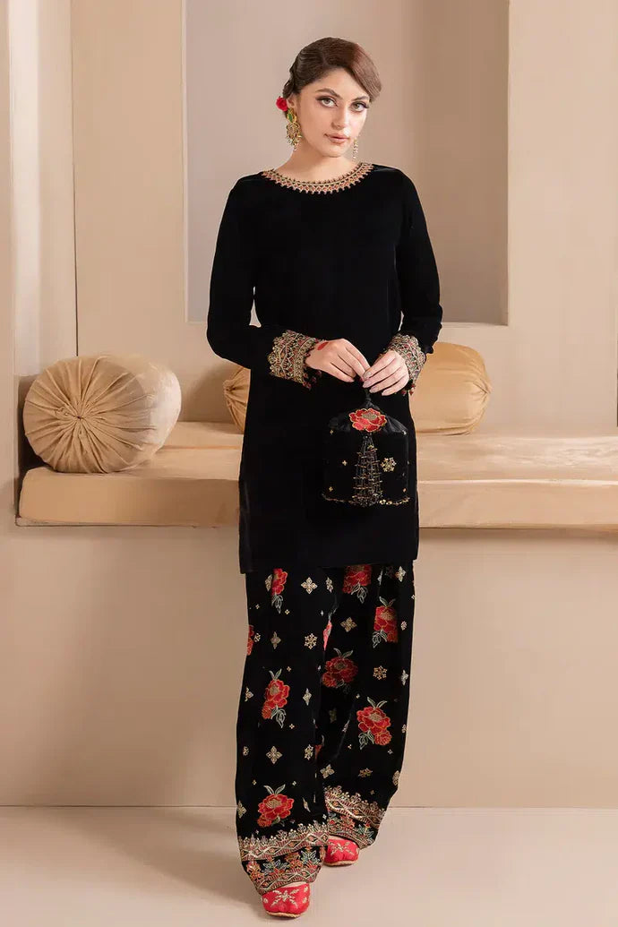 Embroidered Velvet 3 piece With Velvet Shawl Winter Collection FCC ZC-125