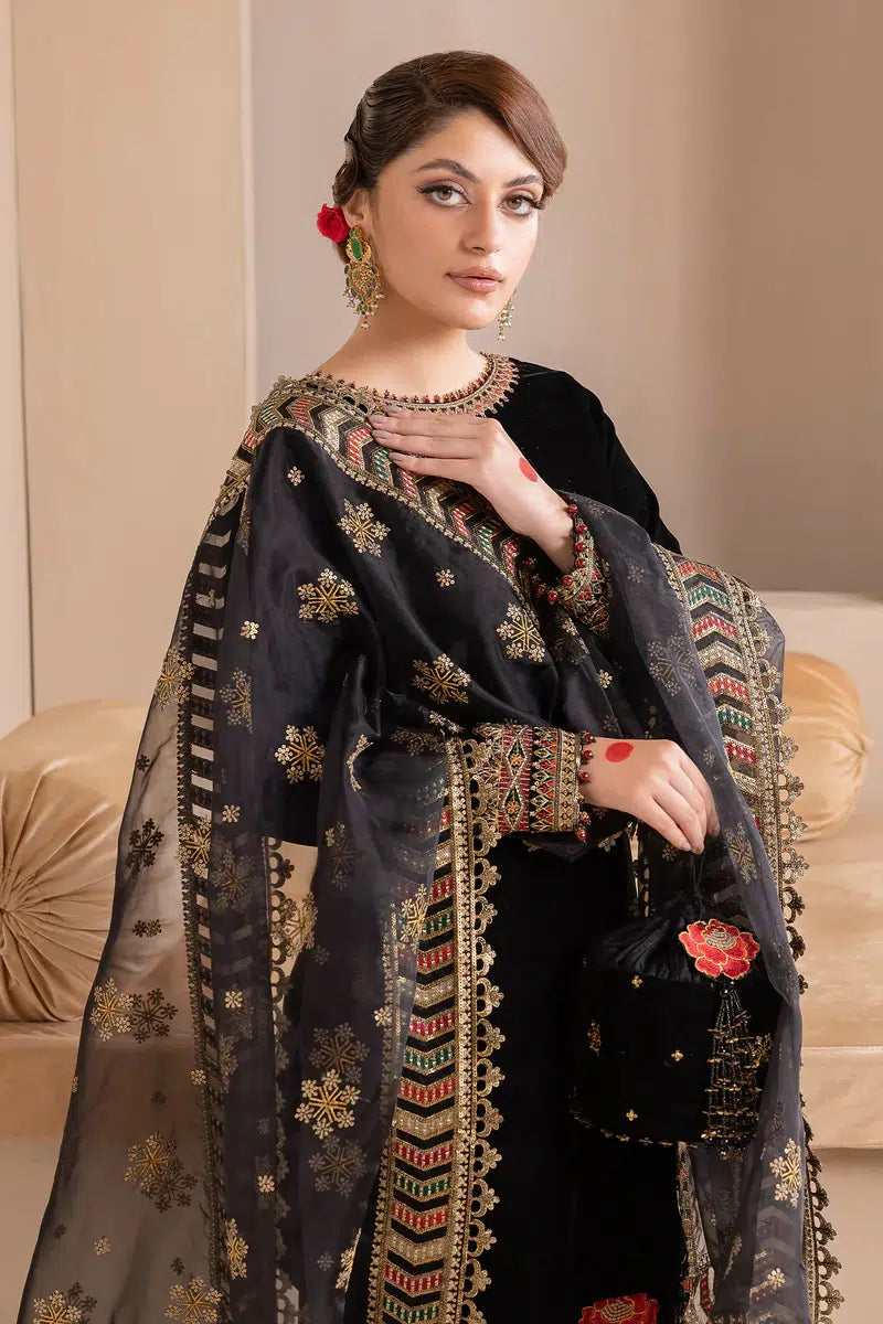 Embroidered Velvet 3 piece With Velvet Shawl Winter Collection FCC ZC-125