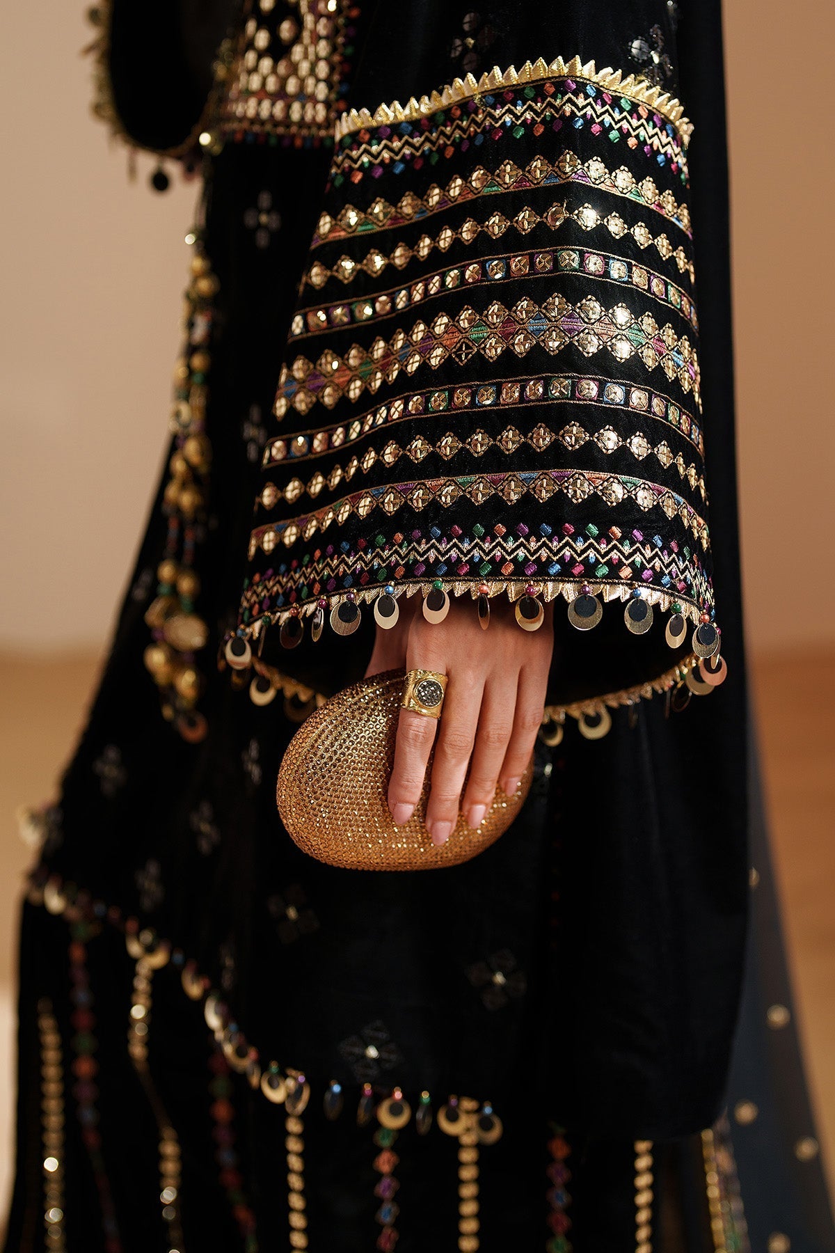 7008 - JZ Embroidered Velvet 3-Piece Dress