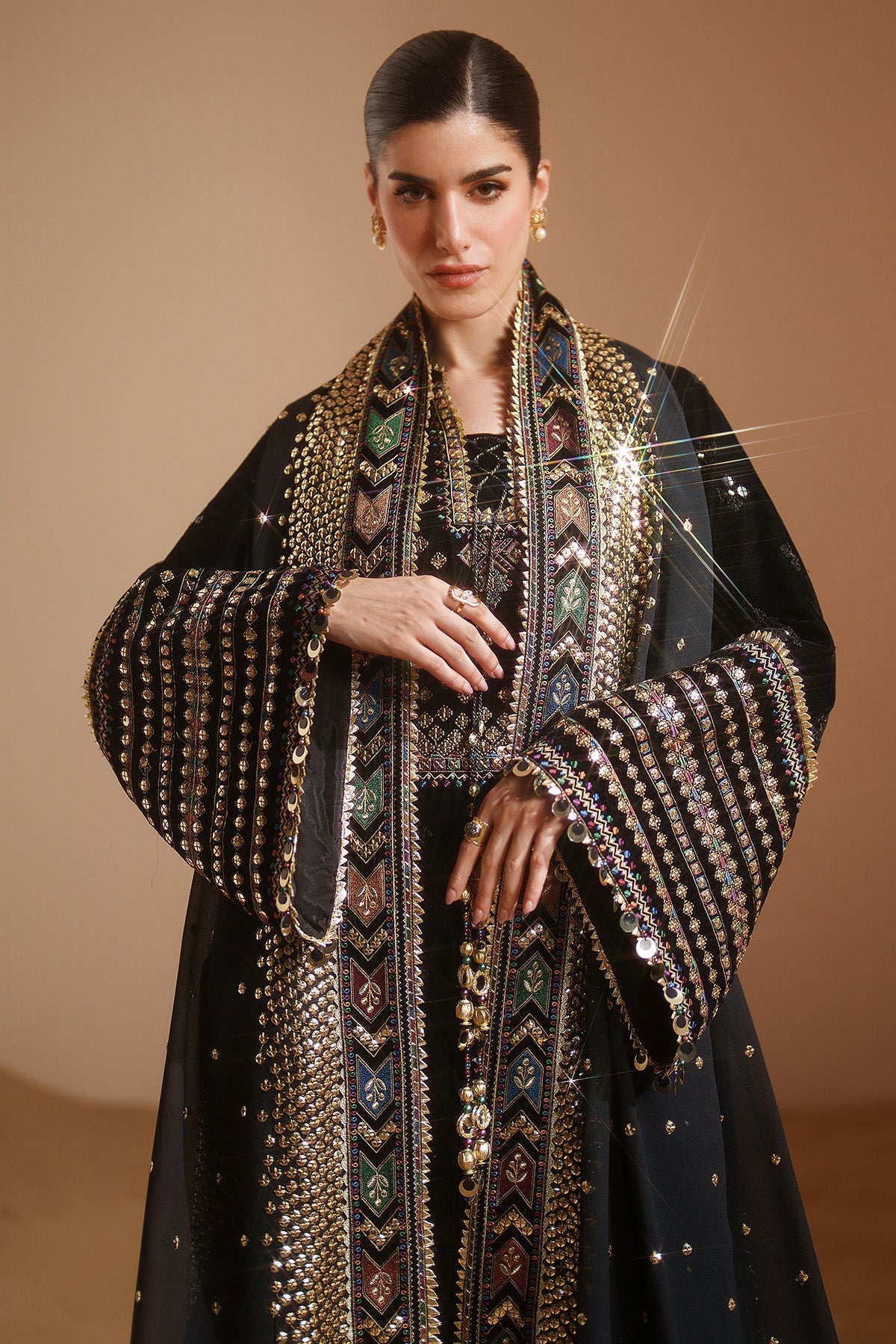 7008 - JZ Embroidered Velvet 3-Piece Dress