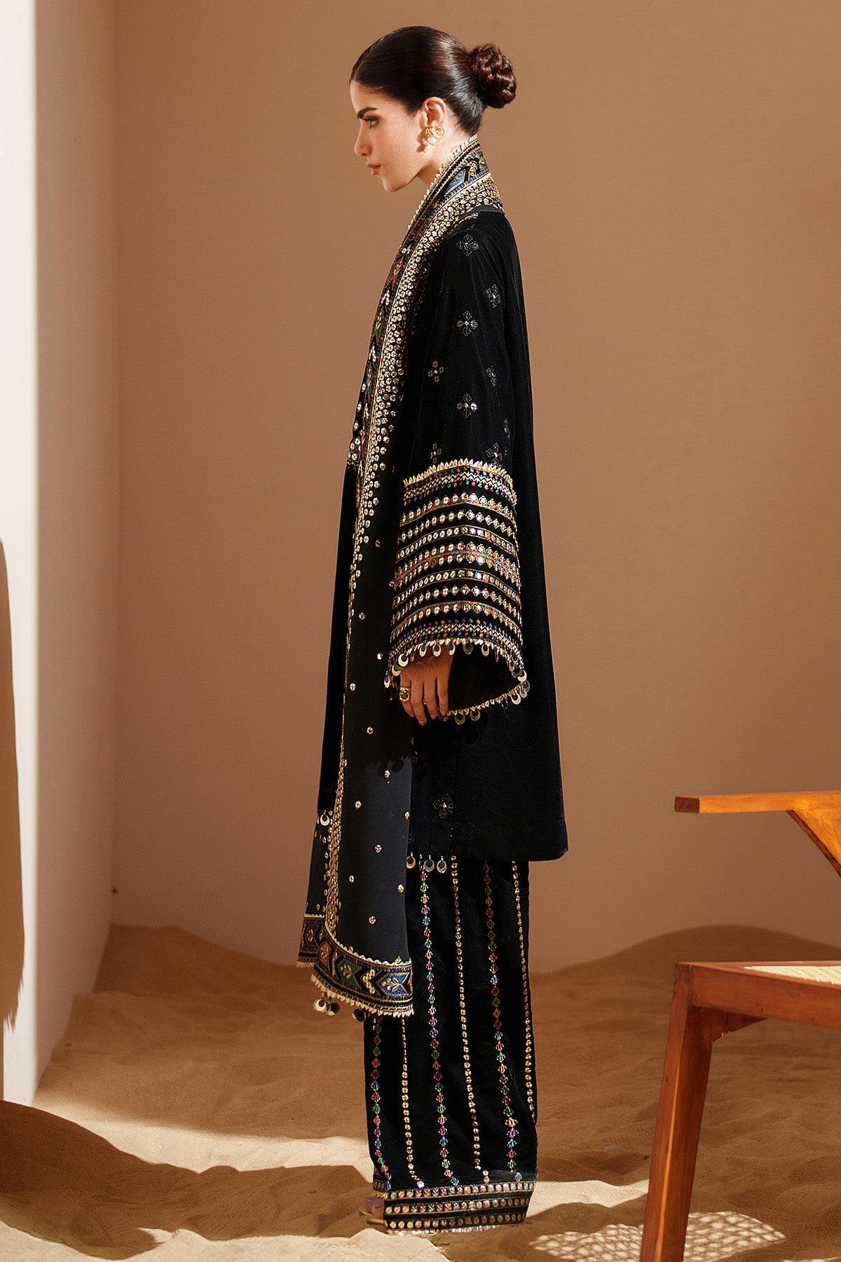 7008 - JZ Embroidered Velvet 3-Piece Dress