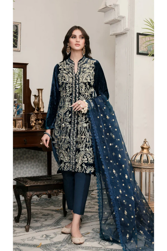 3 Piece Embroidered Velvet FCC ZC-905
