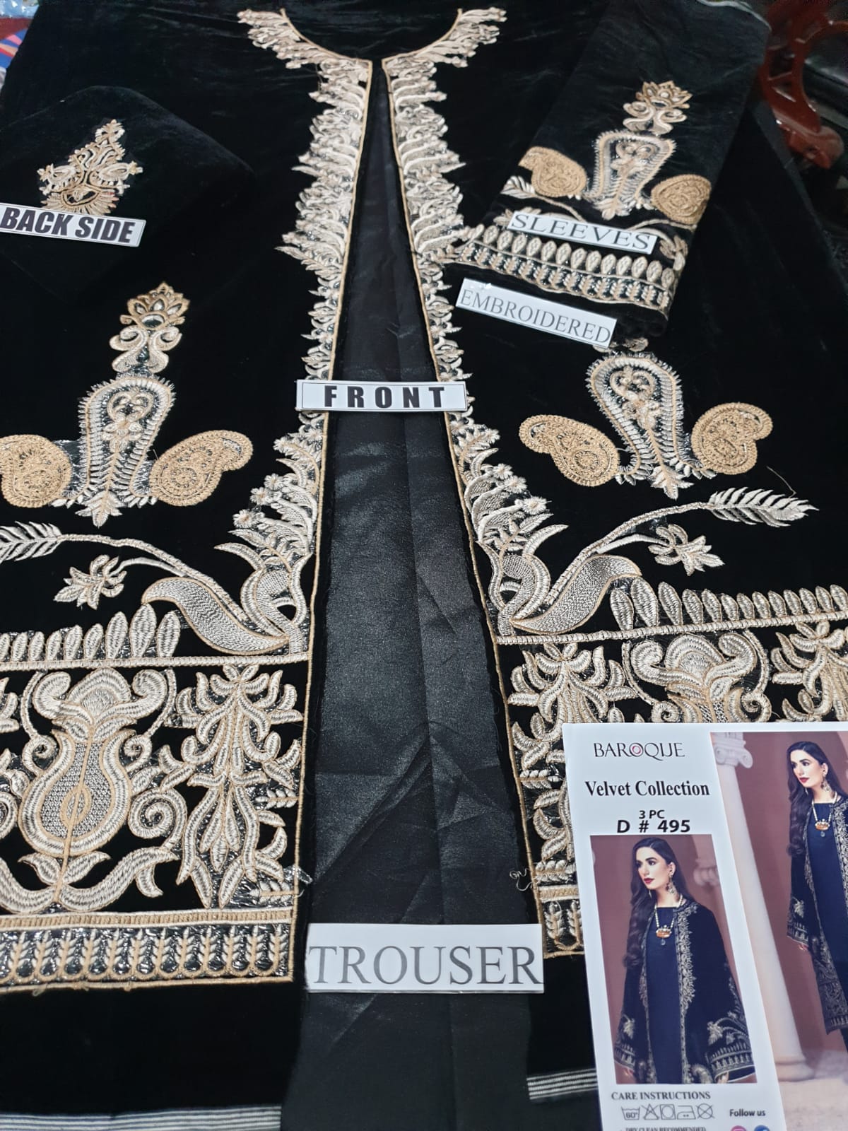 Maria.B 2 Piece Embroidered Velvet D-472