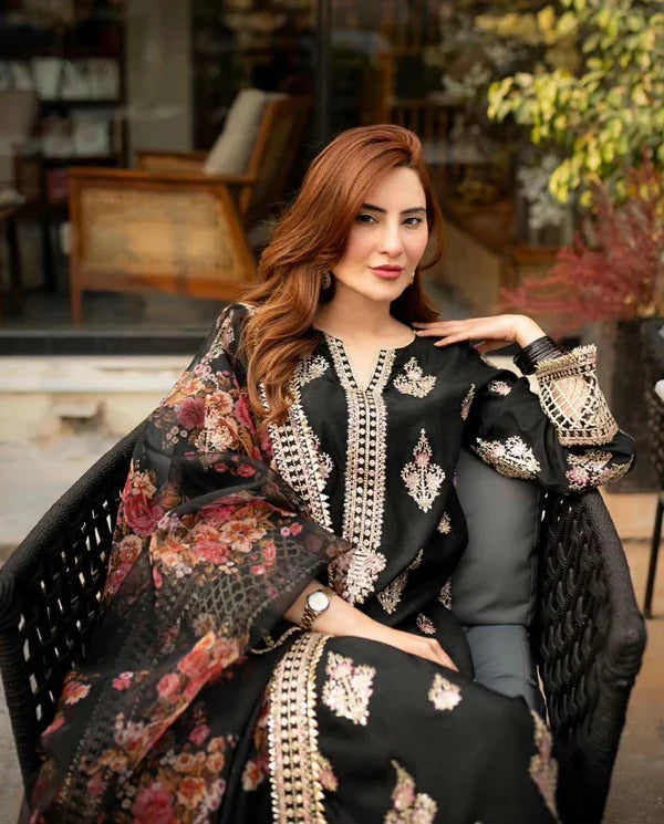 Aisling Embroidered Three Piece Dhanak AS-177