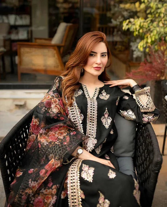 Aisling Embroidered Three Piece Dhanak AS-177