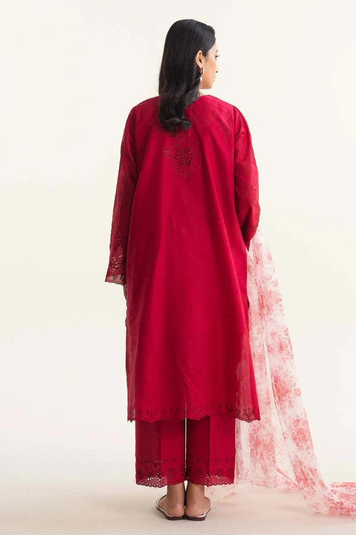 Zarashahjhan Embroidered 3 Piece Lawn Suit COCO-09 Red