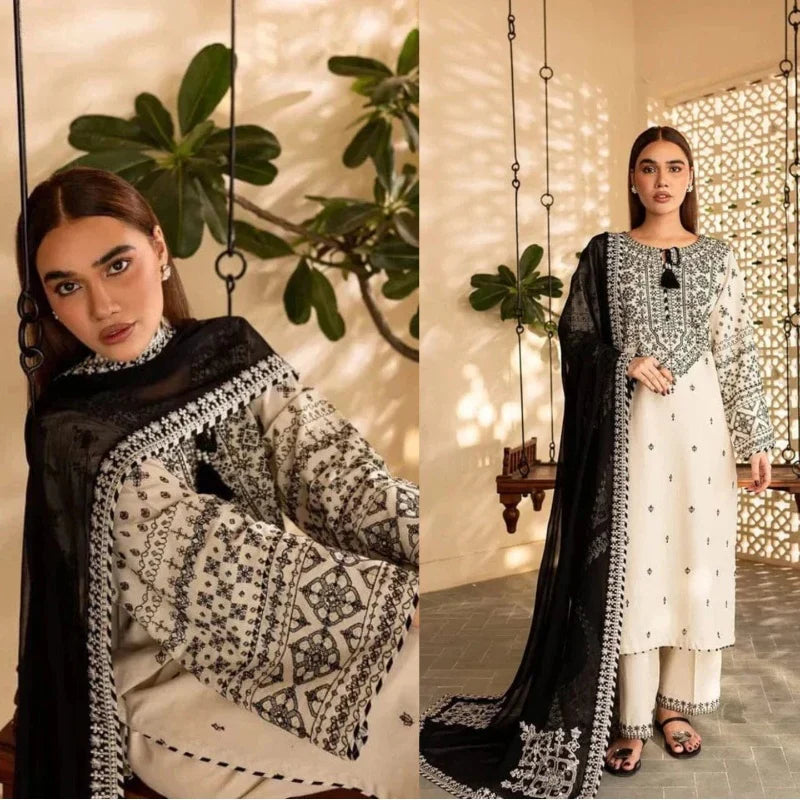 Batik Embroidered Lawn 3 Piece Suit BT-88