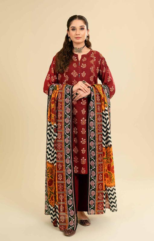 Sapphire Embroidered Dhanak 3 Piece SPW-881